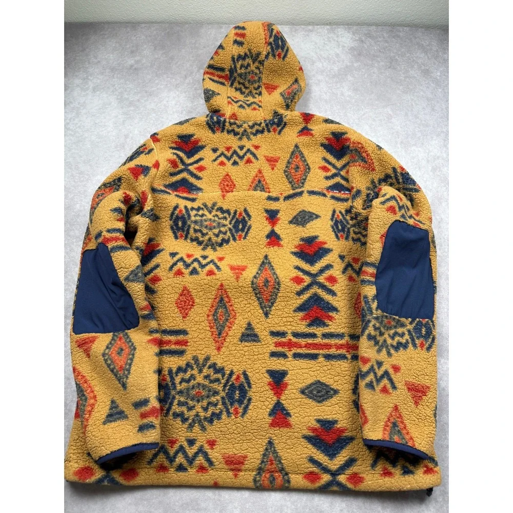 The North Face Men XL* 1/4 Zip Sherpa Fleece Hoodie Southwestern Aztec Yellow